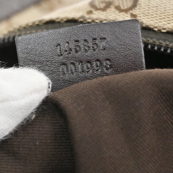 GUCCI Logo GG Shoulder Bag Canvas Leather Beige Italy 145857 37KB921 - Picture 12 of 14